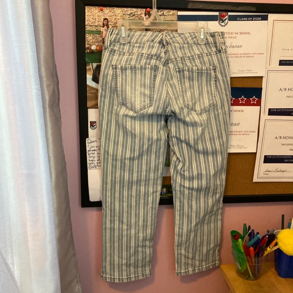 Nine West blue white striped chrystie capri straight leg missy jeans - Picture 8 of 8